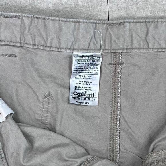 Carhartt Carpenter Pants Tan Cotton Canvas Baggy Wide Leg Fit Dungarees - Picture 4 of 4